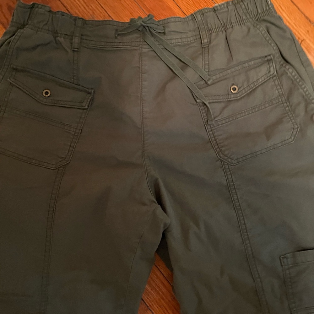 Anthropologie Green Cargo Pants with Utility Style (style runs big)